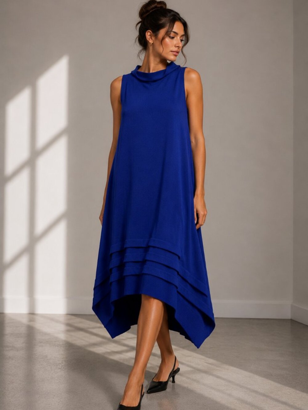 Pier Antonio Gaspari long sleeveless dark blue dress Size IT42